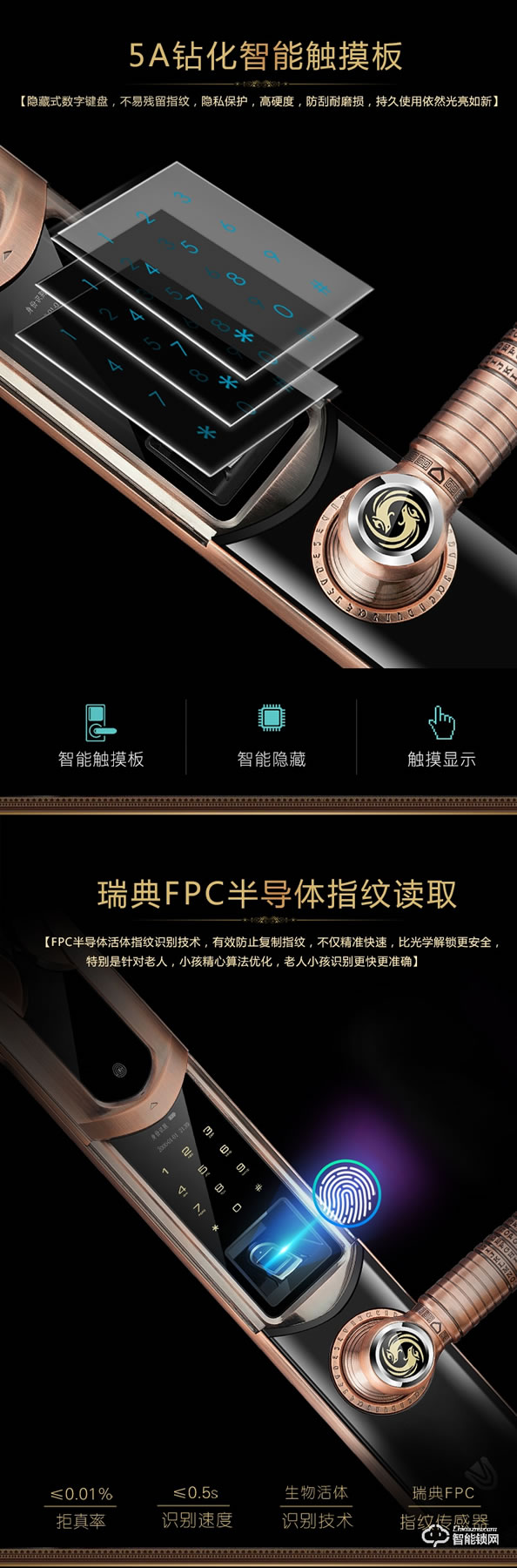 揚子智能鎖 888家用別墅大門密碼鎖