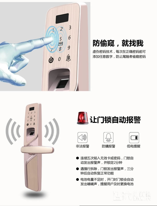 百思易智能鎖 智能鎖/手機遠程開鎖/六合一智能鎖