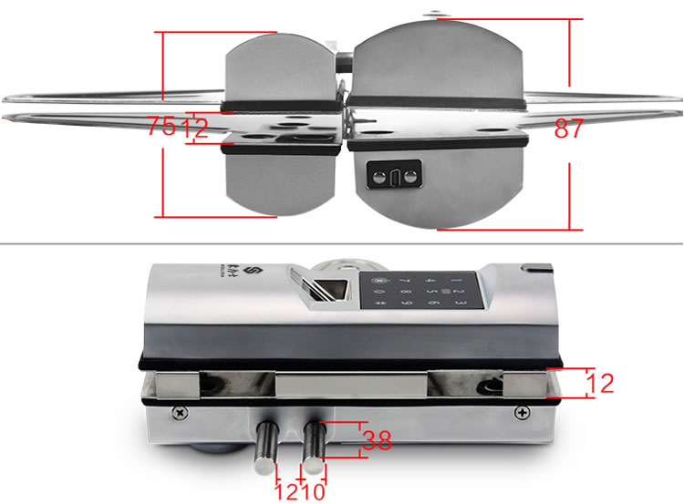 豪力士玻璃門鎖 D2120F手機(jī)感應(yīng)密碼指紋鎖 免孔無拆卸玻璃門智能電子鎖