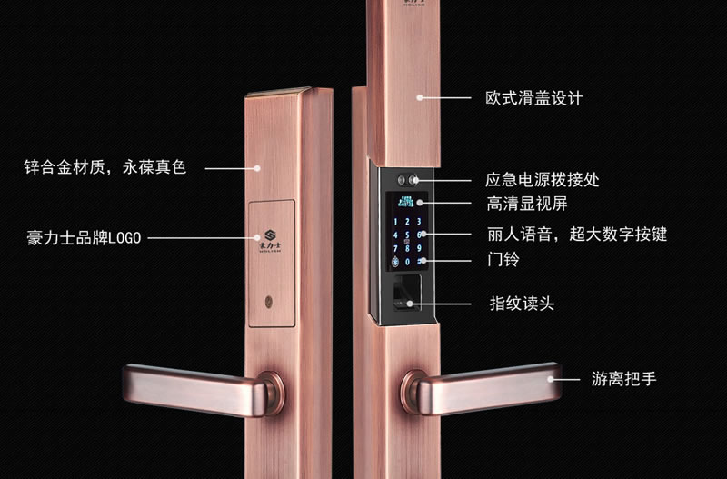 豪力士指紋鎖 L8866F手機感應智能鎖家用防盜大門密碼鎖刷卡智能電子鎖