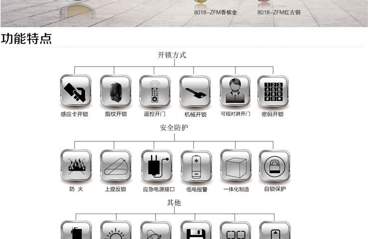 同創新佳智能鎖 家用智能指紋密碼防盜鎖