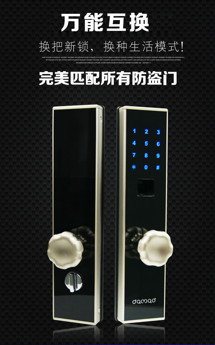 中國結萬能互換防盜門指紋鎖 防盜門鎖體