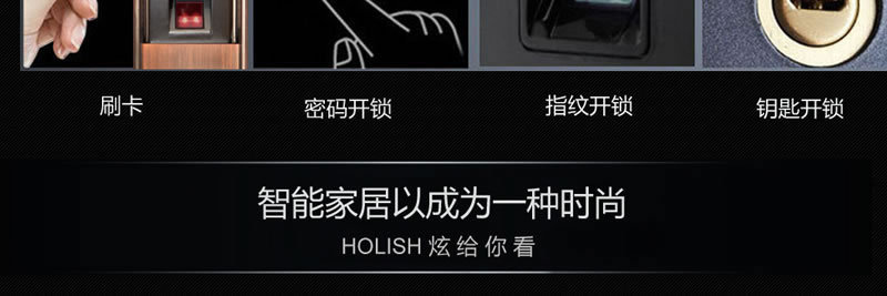 豪力士別墅指紋鎖 手機感應智能家居聯動密碼智能鎖雙開別墅門鎖