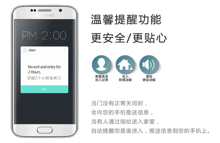 三星指紋鎖DP728 活體指紋識別 高配版智能鎖