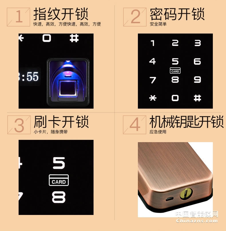 移康智能指紋鎖 家用電子鎖防盜門鎖門鎖磁卡鎖密碼鎖