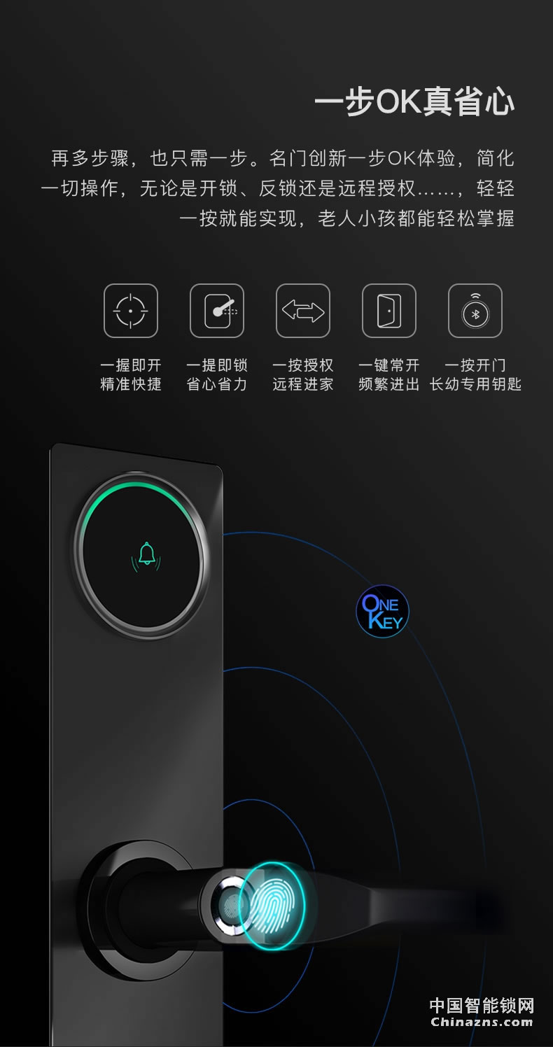 名門指紋鎖 M5密碼鎖家用防盜門智能鎖電子鎖