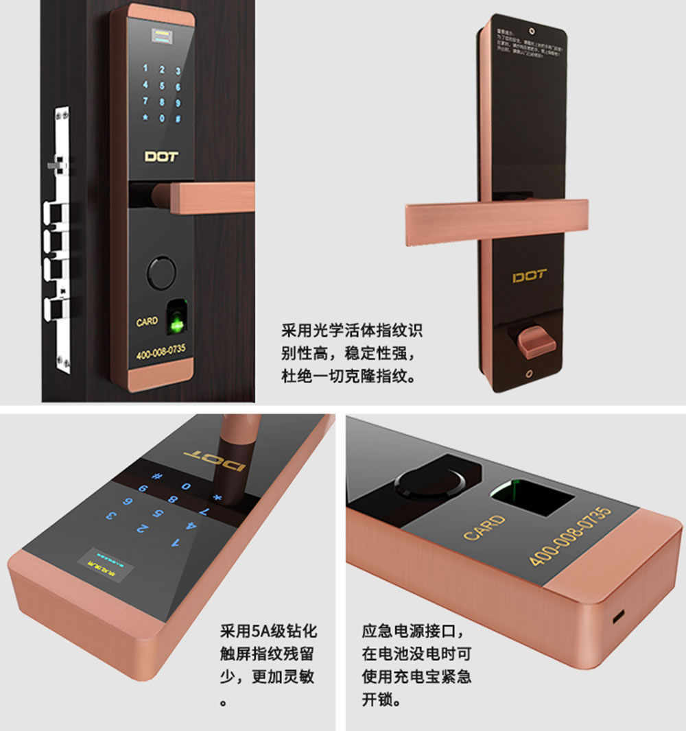 多特光學(xué)指紋鎖 公寓大門智能門鎖