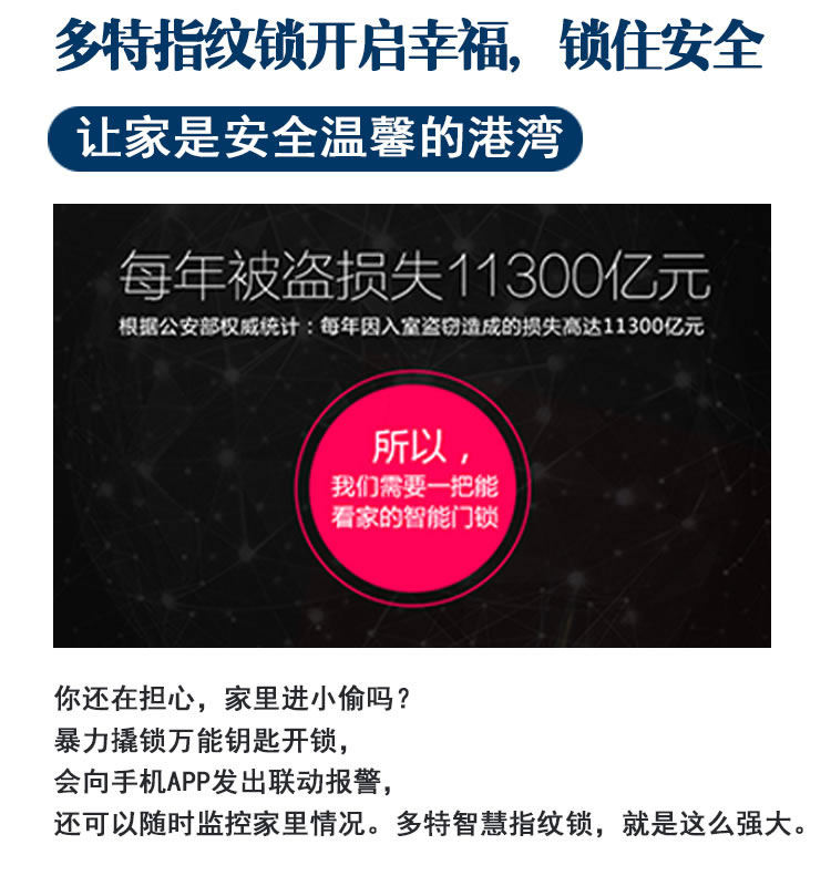 多特光學(xué)指紋鎖 公寓大門智能門鎖