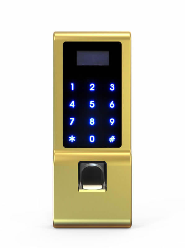 銳凌智能鎖 玻璃門專用指紋鎖純不銹鋼防盜天地桿鎖體