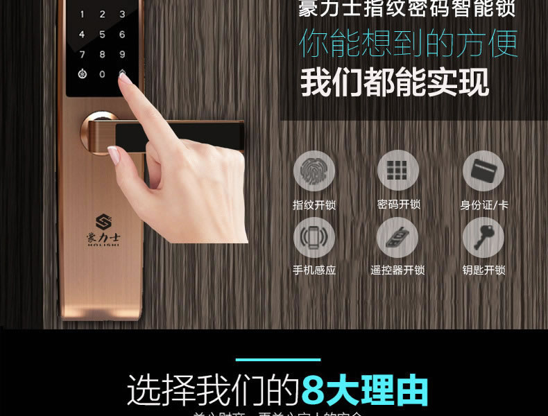 豪力士指紋鎖  D8202F實(shí)時(shí)對(duì)講、遠(yuǎn)程監(jiān)控