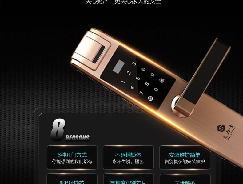 豪力士指紋鎖  D8202F實(shí)時(shí)對(duì)講、遠(yuǎn)程監(jiān)控