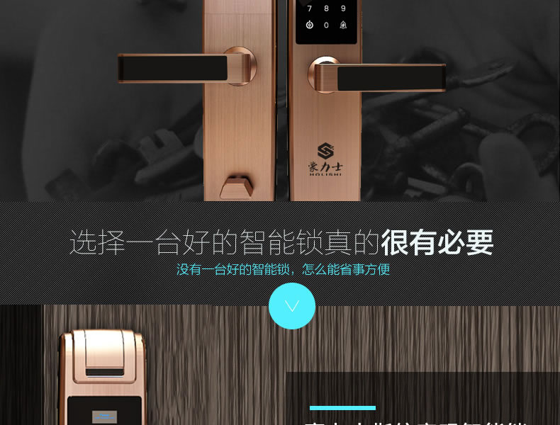 豪力士全自動指紋鎖密碼鎖防盜門家用云智能感應鎖電子鎖