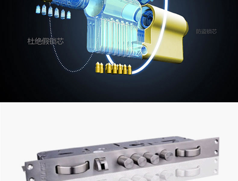 豪力士指紋鎖 D9F家用防盜門智能鎖手機app感應刷卡密碼鎖電子門鎖
