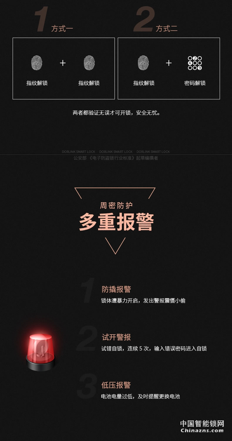 多靈指紋鎖S4 家用防盜門指紋密碼鎖電子鎖大門鎖