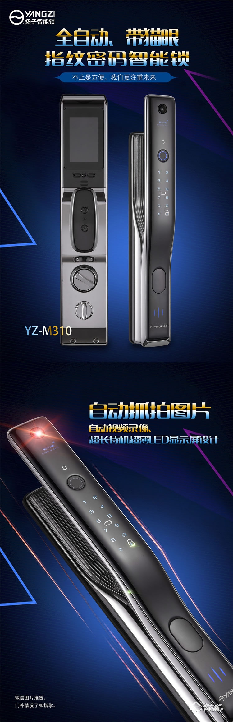 揚子智能鎖 M310可視貓眼全自動智能鎖