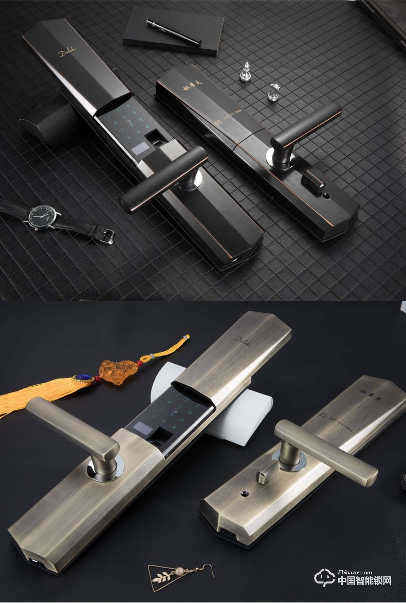 杜魯克智能鎖 家用防盜門指紋鎖別墅門銅門刷卡密碼鎖