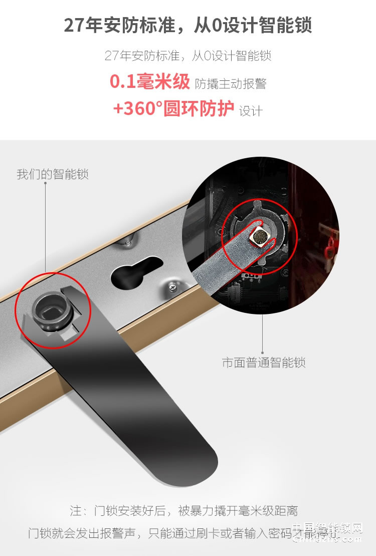 e家鎖A3智能鎖 防盜門木門指紋鎖家用辦公室電子密碼鎖