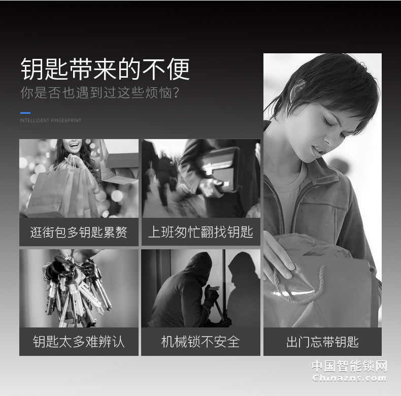 YGS楊格指紋鎖歐式大門鎖滑蓋別墅雙開門鎖智能電子鎖密碼鎖