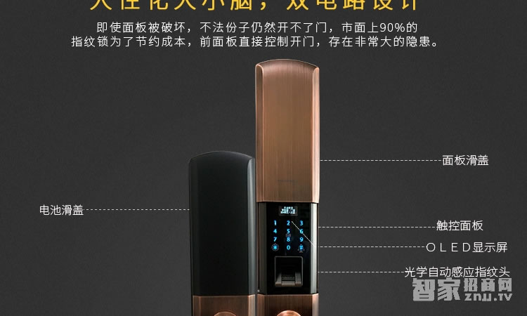 智能屋指紋鎖 防盜門智能鎖