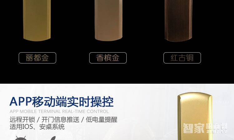 智能屋智能鎖 家用指紋密碼鎖（麗都金）