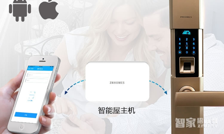 智能屋指紋鎖 家用智能鎖(香檳金)