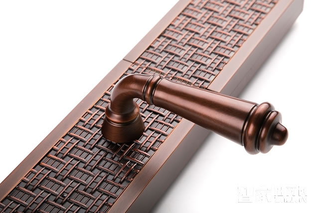 艾棲防盜家用指紋鎖 復古指紋密碼鎖 純銅滑蓋指紋鎖