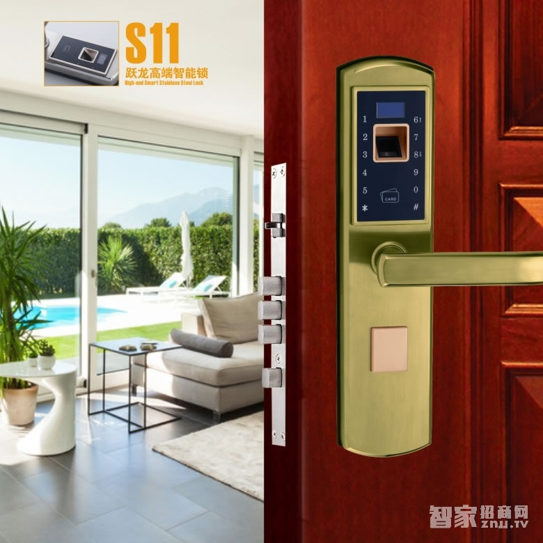 放龍科技智能鎖 躍龍高端智能鎖 多種開鎖方式 電子指紋鎖