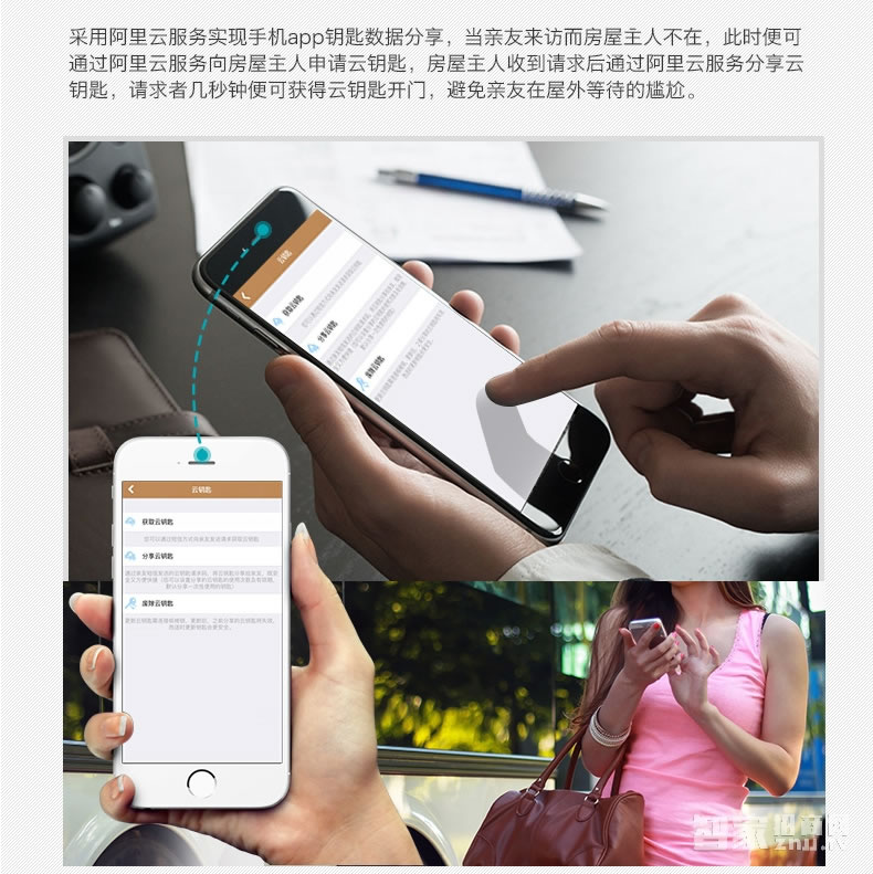 核桃智能鎖 手機(jī)藍(lán)牙開(kāi)鎖 智能卡鎖W2