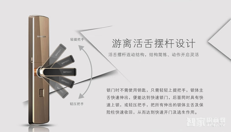 薩菲爾智能活體指紋鎖 滑蓋防盜門鎖E8