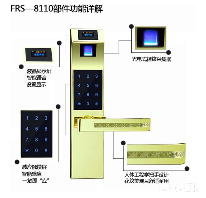 方潤斯指紋鎖 家用電子感應鎖