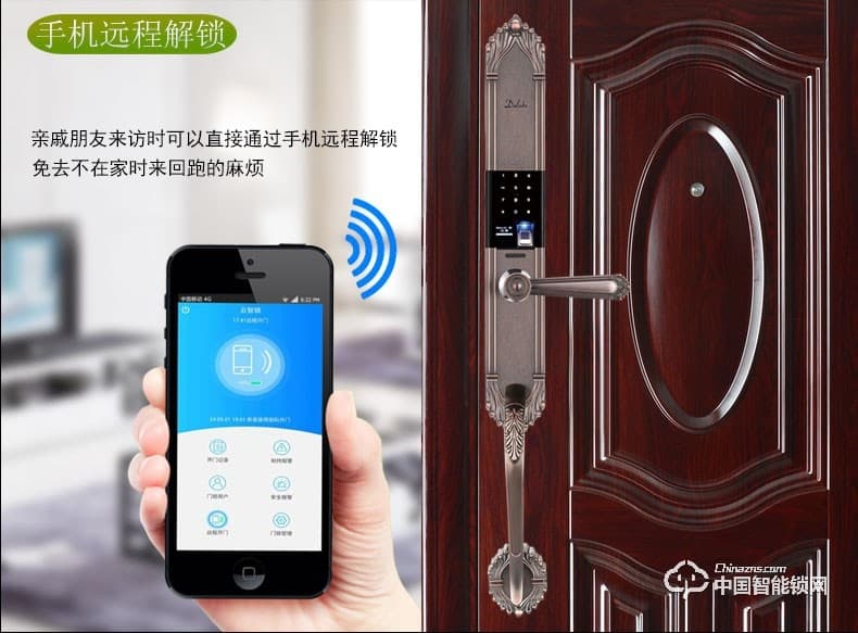 杜魯克智能鎖 歐式別墅大門指紋鎖雙開門銅門鑄鋁門智能鎖