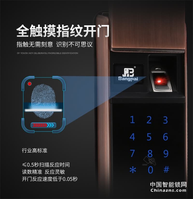 邦派智能指紋鎖 電子鎖密碼鎖刷卡鎖 防盜門鎖