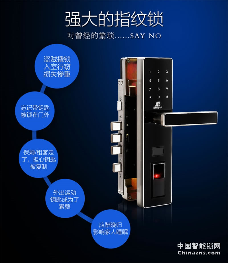邦派指紋密碼大門鎖 智能門鎖A9