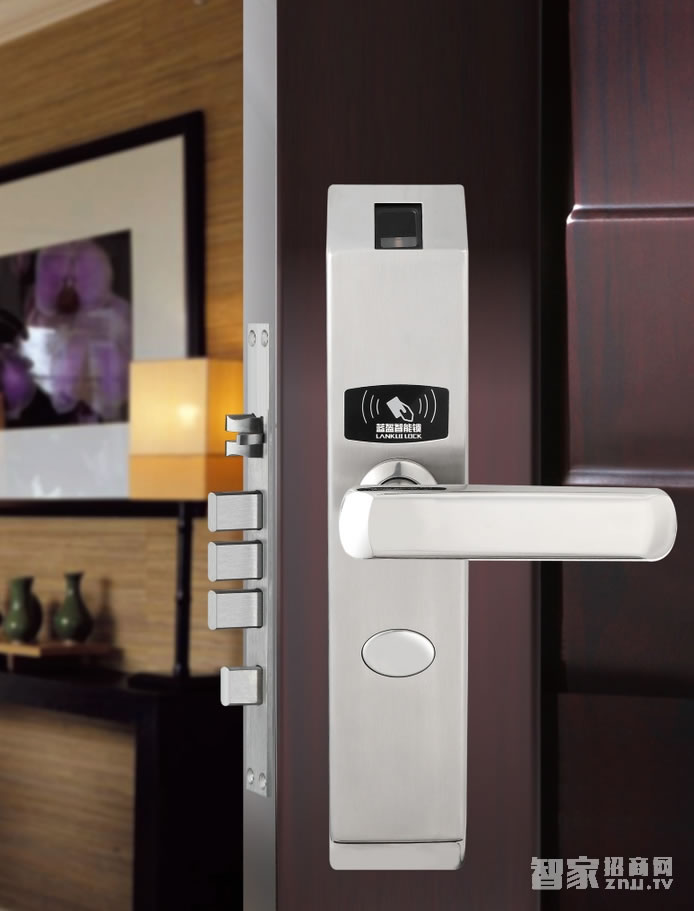 藍(lán)盔指紋刷卡鎖 不銹鋼公寓門鎖