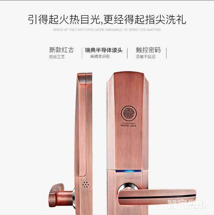 堅甲衛士瑞典指紋頭平滑蓋指紋鎖 密碼刷卡鎖