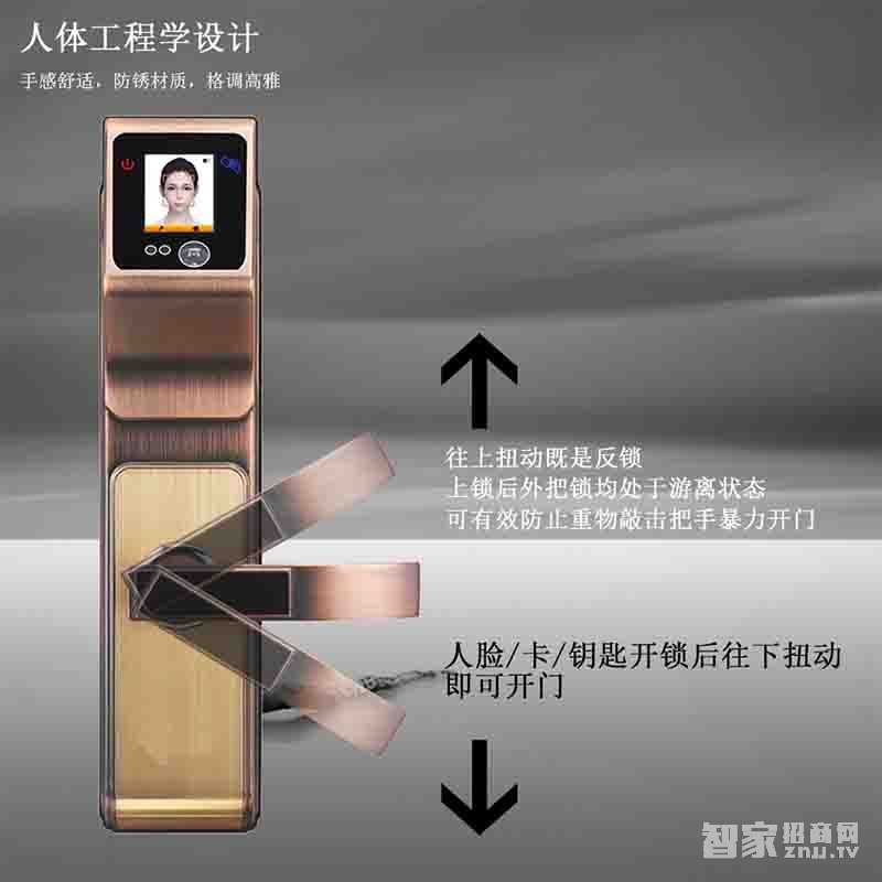 堅(jiān)甲衛(wèi)士紅外人臉識別智能鎖 液晶顯示屏幕