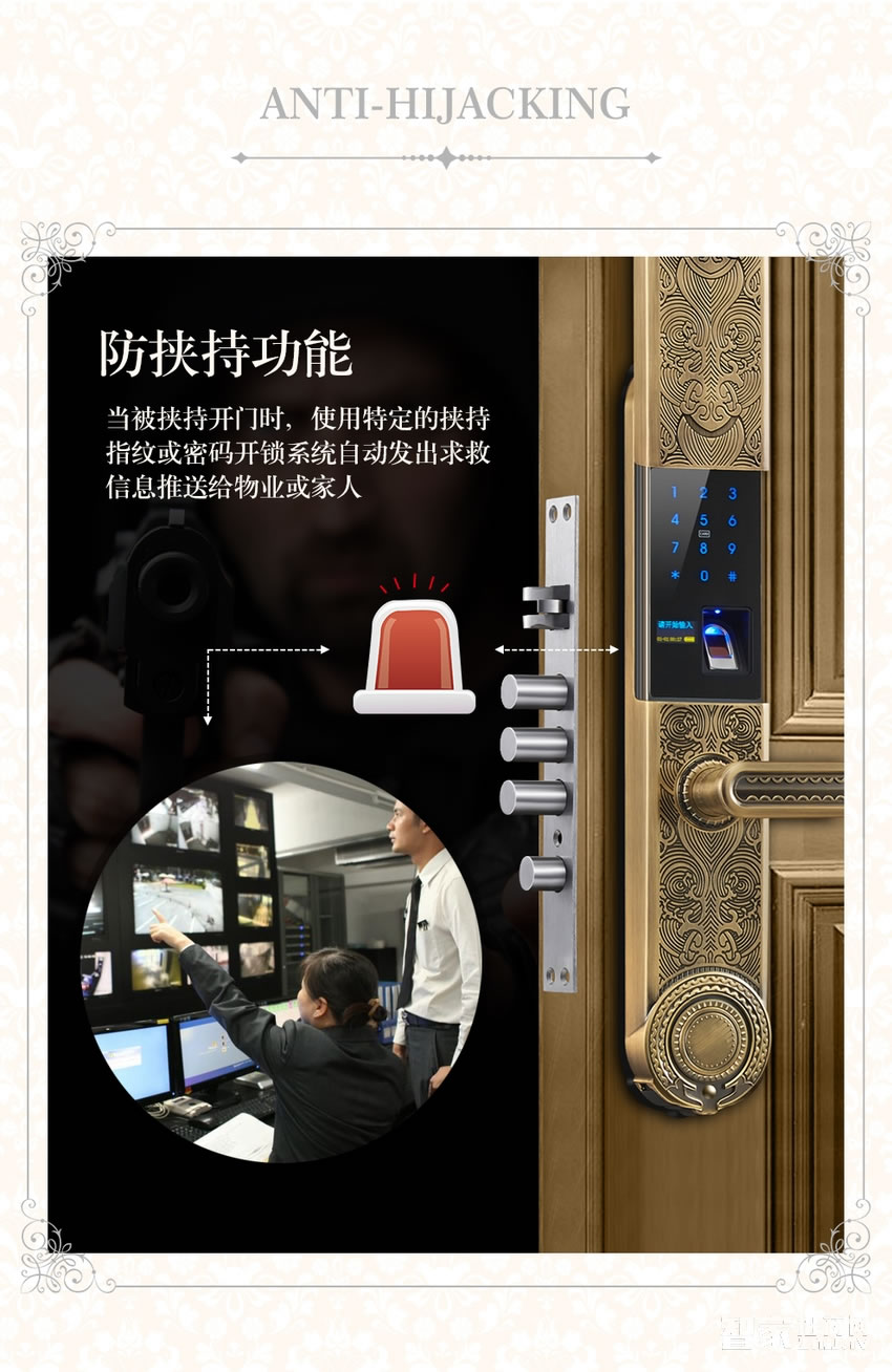 歐萊斯頓指紋鎖家用防盜大門 電子密碼APP開鎖