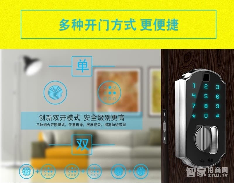 慧星辰智能鎖 半導(dǎo)體指紋密碼紅膜鎖