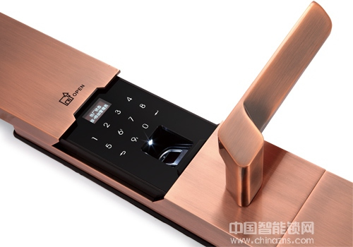 歐朗德思歌智能鎖 紅古銅滑蓋指紋密碼鎖