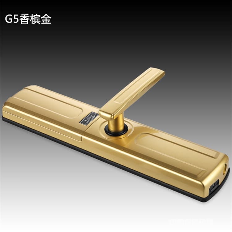 優(yōu)咖香檳色智能指紋鎖 防撬報(bào)警智能門(mén)鎖