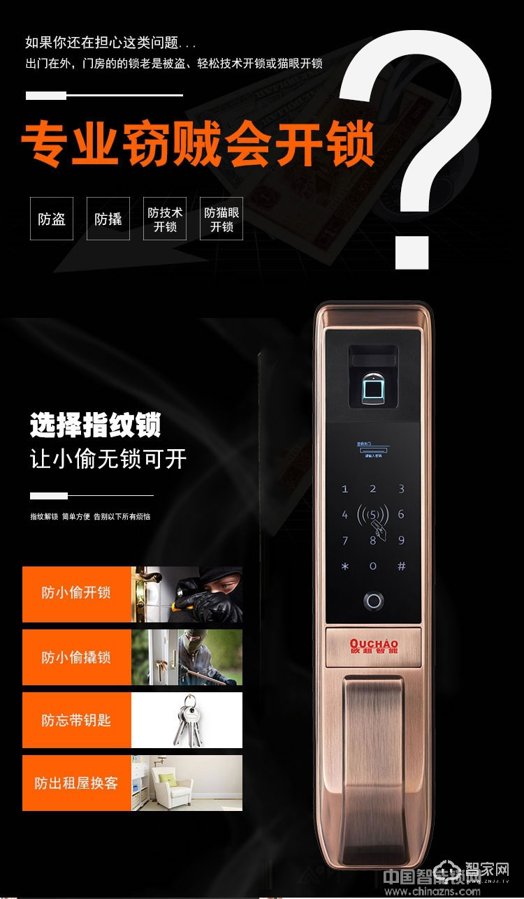 歐超電子指紋鎖 智能鎖 英倫卓越160608