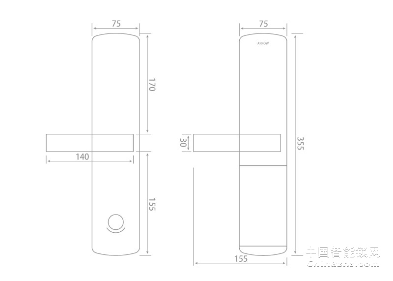 箭牌智能電子鎖智感·磐石A617W 滑蓋智能指紋鎖刷卡鎖