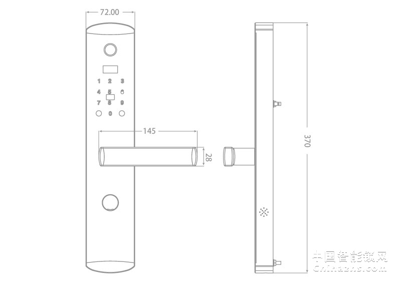 箭牌智能指紋密碼鎖黑梵A902 直板不銹鋼一體沖壓智能鎖