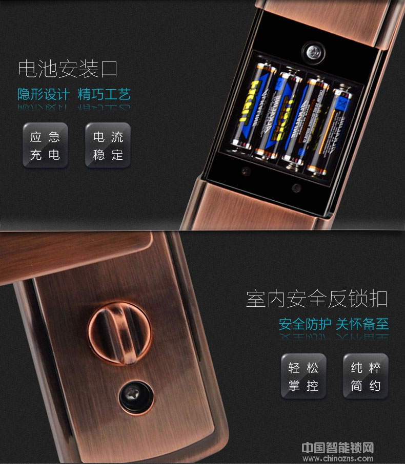 鑫國鑫智能鎖 三防四合一指紋密碼鎖 滑蓋智能門鎖