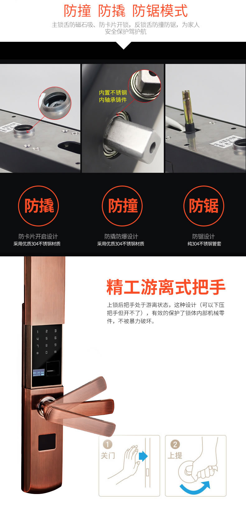 帥榮智能電子鎖 密碼門鎖 防盜門鎖指紋鎖