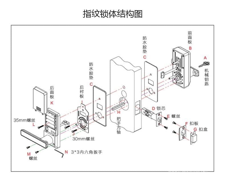 天玥指紋鎖 不銹鋼智能門鎖 辦公室公寓指紋智能鎖