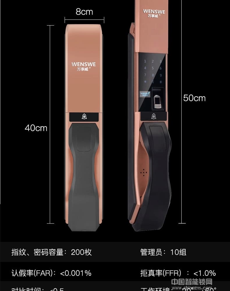 萬(wàn)事威全自動(dòng)指紋鎖 紅外識(shí)別感應(yīng)鎖