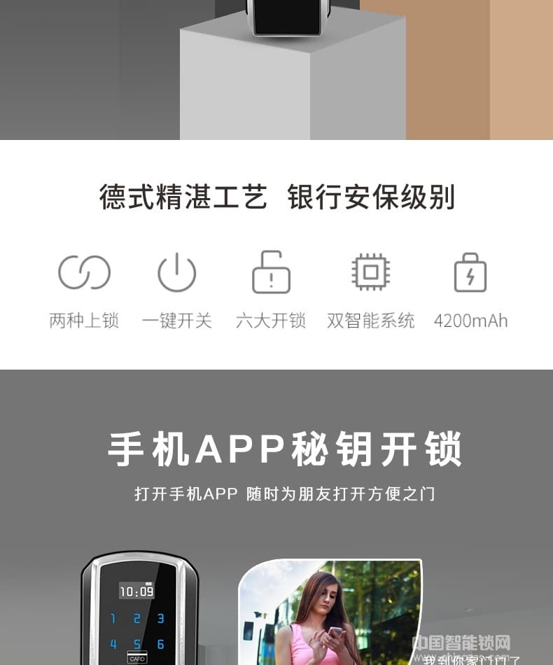 萬事威指紋鎖 半導(dǎo)體智能門鎖家用防盜門電子密碼鎖