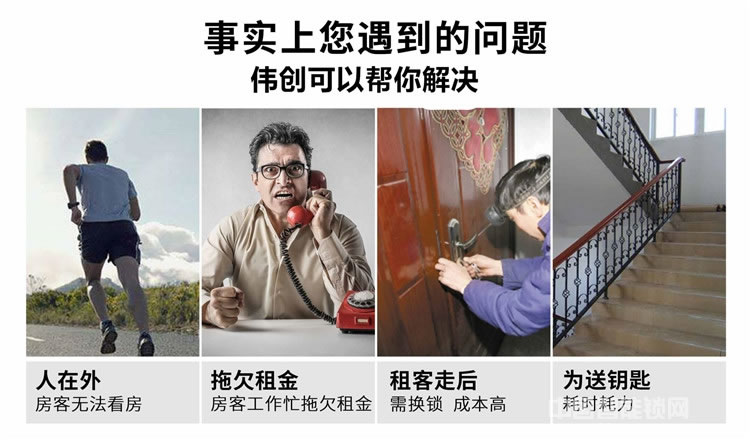 偉創智能鎖 藍牙手機APP密碼刷卡鎖 出租屋智能鎖