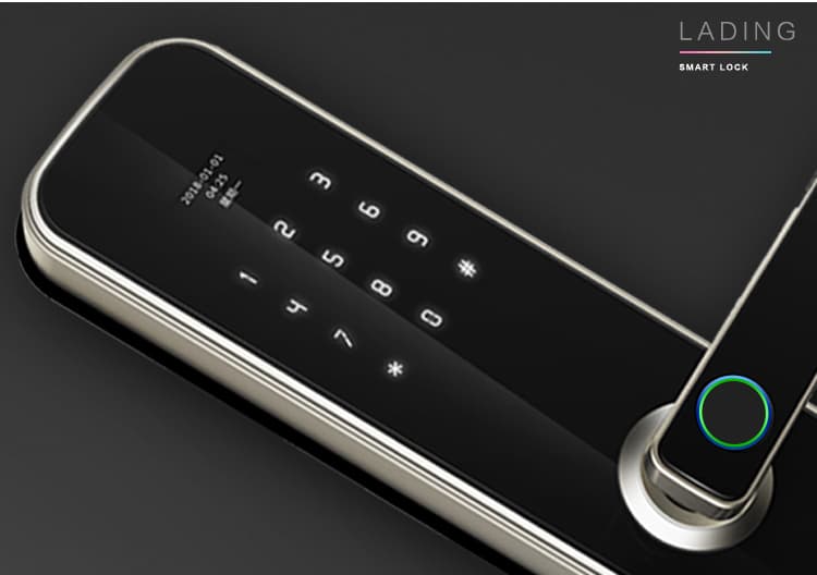 拉盯指紋鎖 智能家居電子門鎖 防盜門指紋密碼鎖